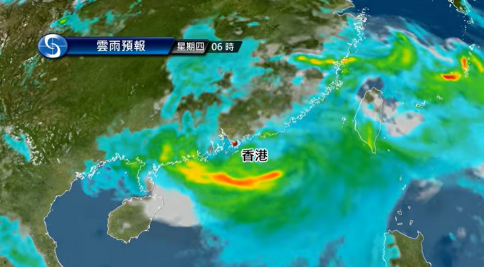 热带低气压预料横过广东沿岸。天文台FB截图