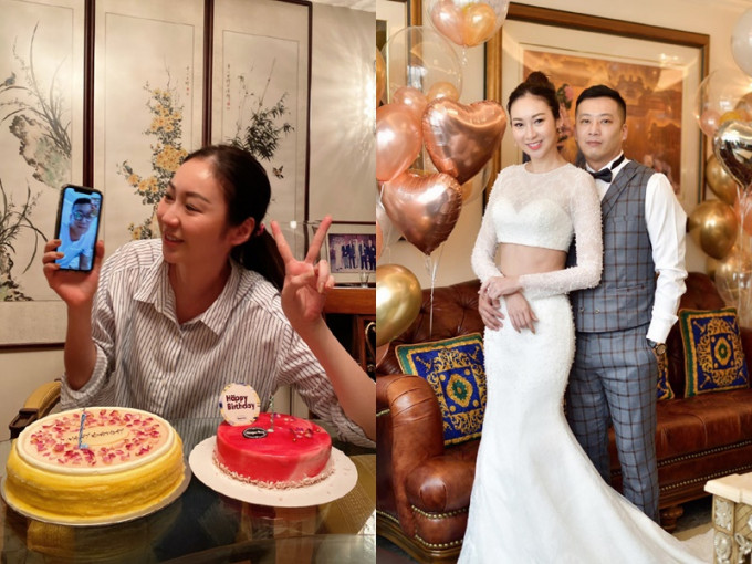 庄思敏40岁生日，只能以视像跟老公一齐庆祝。