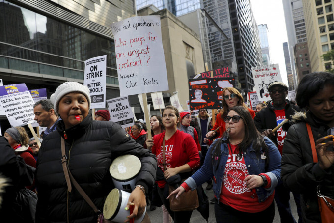 芝加哥公立學校教師罷工，約36萬學生受影響。網圖