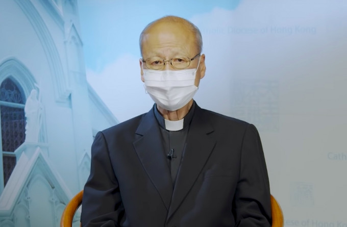 湯漢樞機呼籲教徒共同抗疫。香港天主教社會傳播處影片截圖。