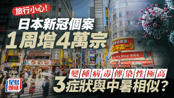 日本新冠個案1周增4萬宗！變種病毒傳染性極高 2症狀與中暑相似？