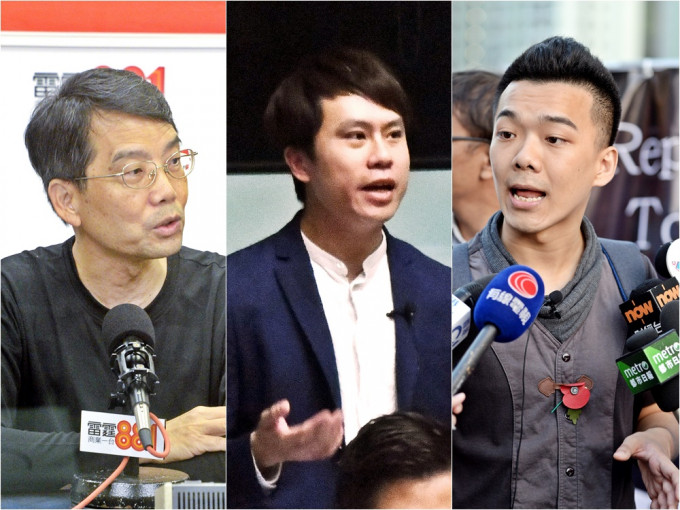 左起:黄伟贤、邝俊宇及王进洋被指宣誓有效性存疑，当局要求提供额外资料。资料图片