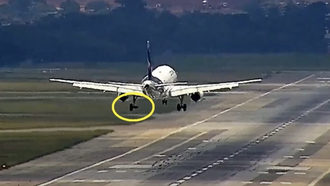 智利南美航空（LATAM Airlines）一架空中巴士甩轆，網傳影片清晰可見少了一個輪胎。 X