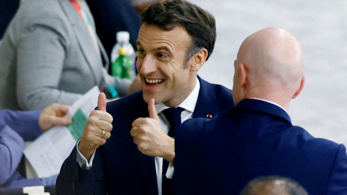 马克龙表示，为法国国家队感到无比自豪。 REUTERS