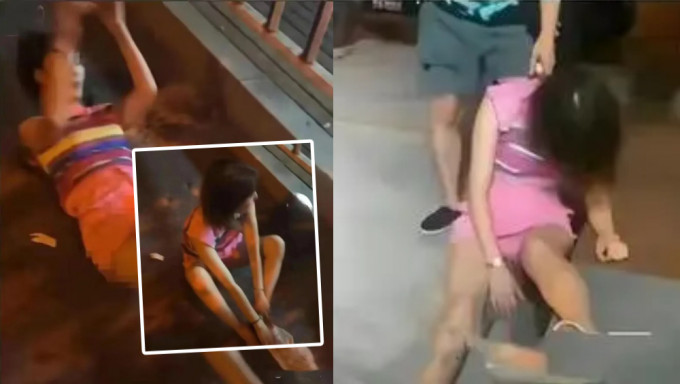 女子陪領導喝酒醉臥街頭影片在內地網絡上瘋傳。