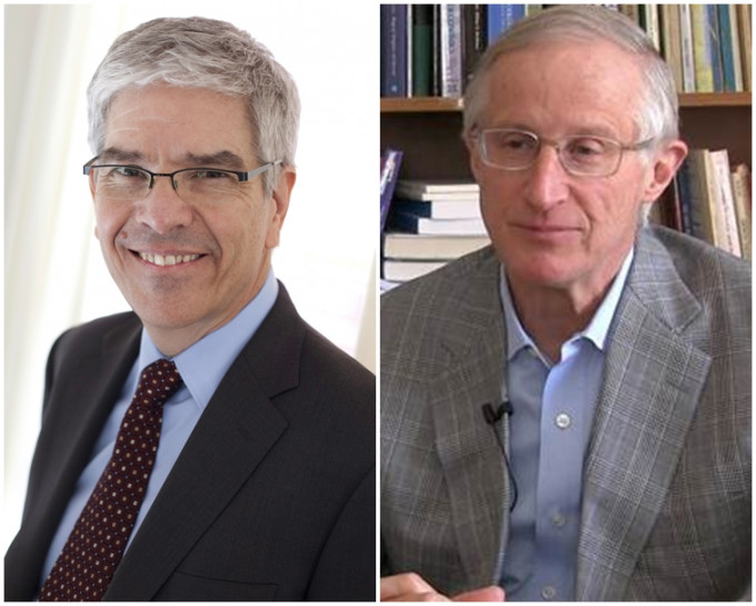 美國學者諾德豪斯*右)和羅莫(左)獲得殊榮。AP;耶魯大學圖片