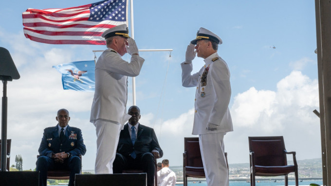 美國海軍印太司令部舉行司令交接儀式。