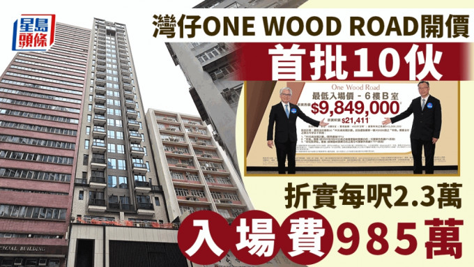 ONE WOOD ROAD开价 首批10伙 985万入场 折实每尺2.3万 游国辉：卖大包