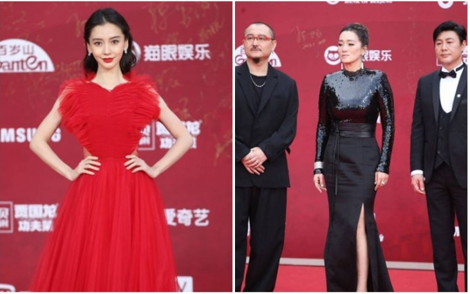 巩俐昨日盛装出席北京国际电影节。