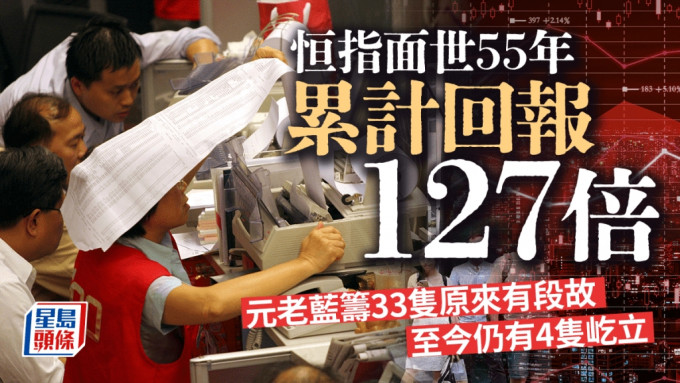 恒指面世55年累計回報127倍 最初成分股33隻原來有段故 元老藍籌至今仍有4隻