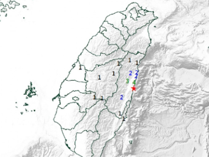 花蓮連續發生兩次地震。(網圖)