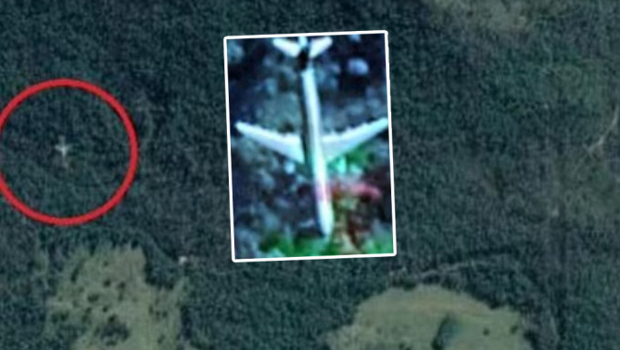 網民發現Google地圖疑似有客機墜落雨林，但原來是幽靈圖像。