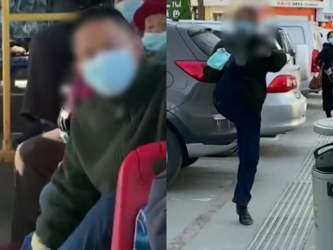 山東女子因使用iPhone，遭陌生大叔謾罵，更被尾隨下車，還作勢要踢她。