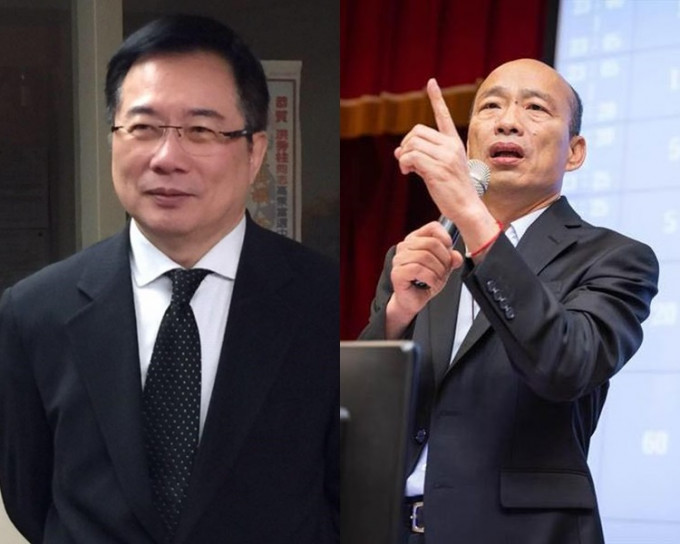蔡正元（左）指韩国瑜收受4000万元新台币竞选经费。蔡正元及韩国瑜FB图片
