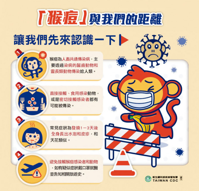 台灣當局介紹猴痘的圖文。