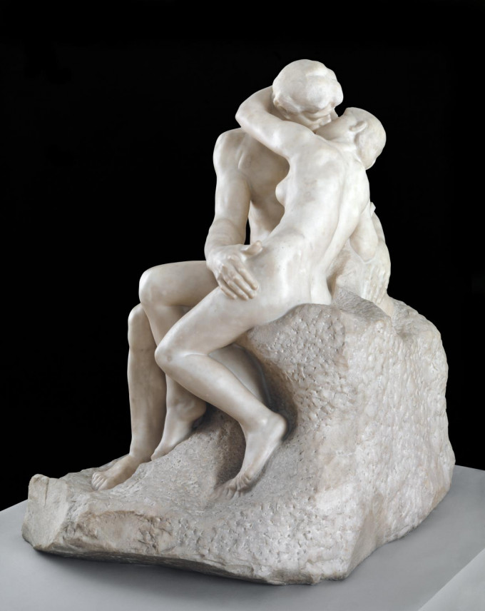 羅丹雕塑作品《吻》。