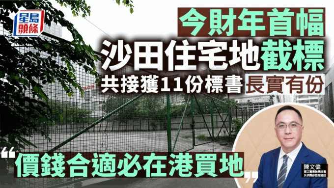 今財年首幅沙田「蚊型」住宅地截標 共接獲11份標書 長實有份「價錢合適必在港買地」