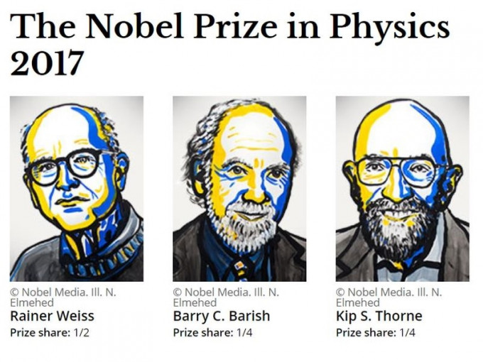 三位美國學者獲諾貝爾物理學獎。