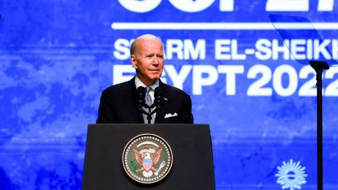 拜登短暂访埃及在联合国气候变化大会上发表演说。REUTERS
