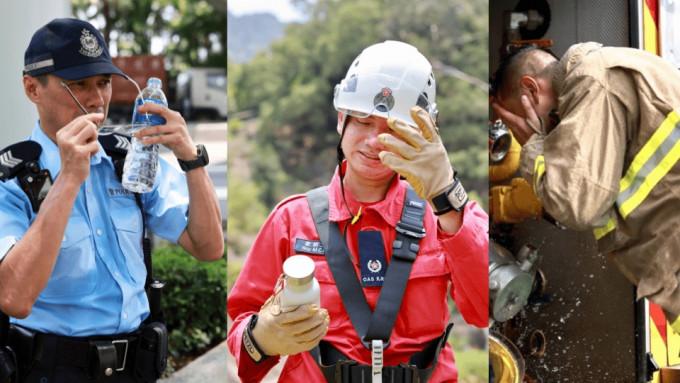保安局局長鄧炳強在社交網站發帖，感謝前線人員在烈日下執勤，並提醒要多飲水。鄧炳強FB圖片