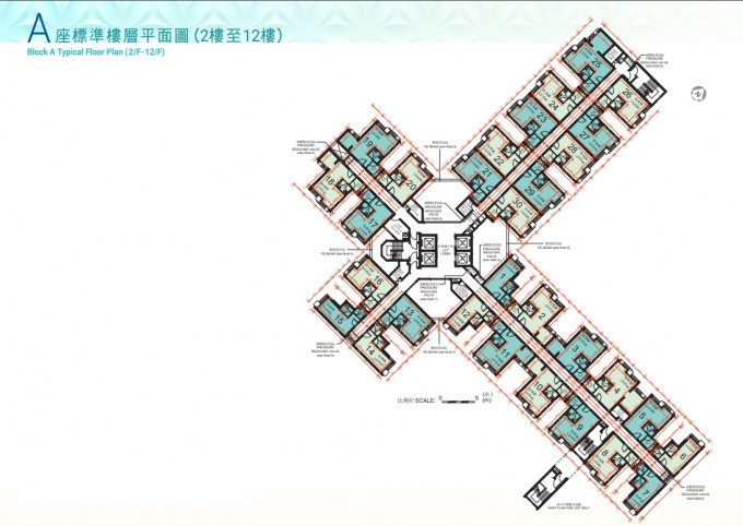 A座楼层平面图。