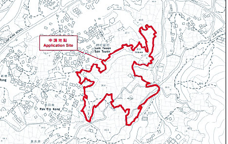 有關地皮位於大埔林村社山路以南，佔地約五點二公頃。 