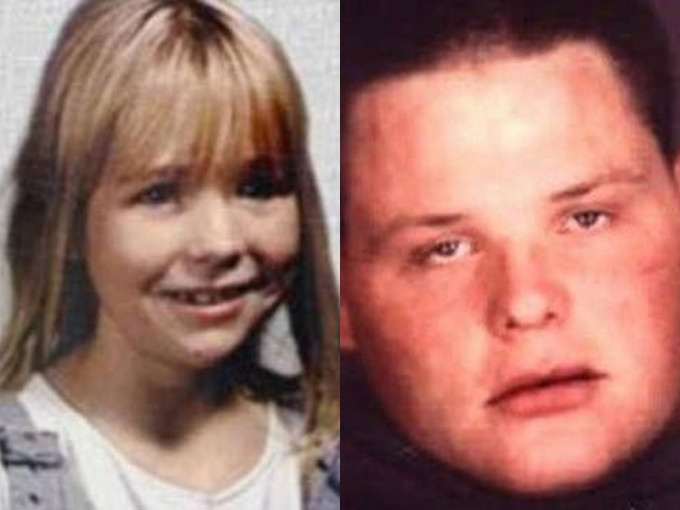 尼爾森(右)1999年姦殺10歲女童(左)。