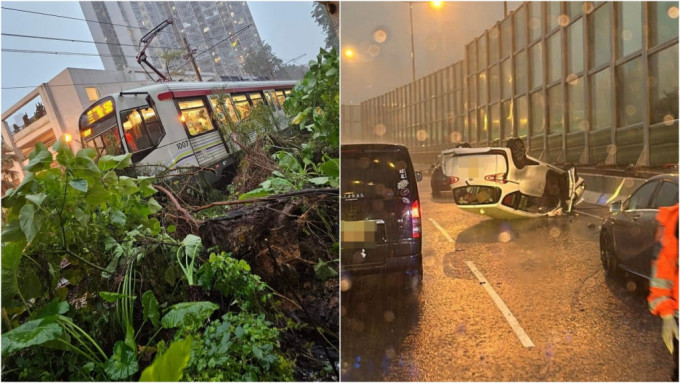 强风雷暴雨袭港 本港多区车祸塌树 机场航班一度受阻