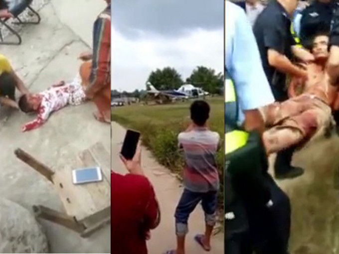 廣西南寧一名男子持刀斬傷4人，包括1名小童，警方派出直升機追捕，終將兇徒拘捕。（網圖）