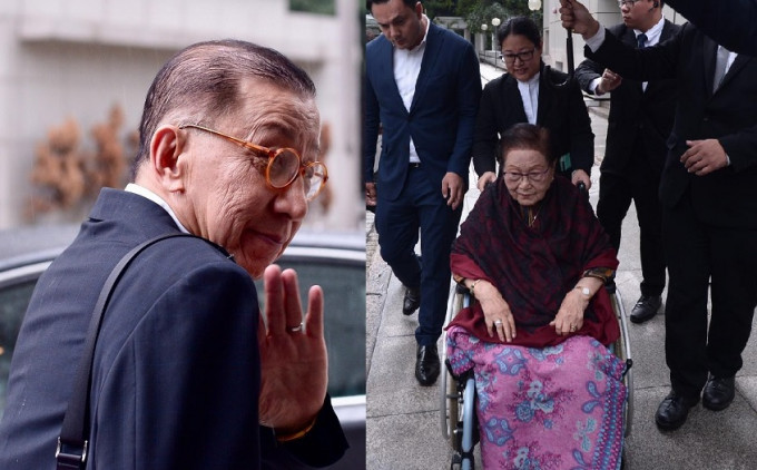 羅嘉瑞（圖左）及羅鷹瑞待庭內所有人離開時，向羅老太叫了聲「媽媽」，但羅老太不屑回望。蘇正謙攝