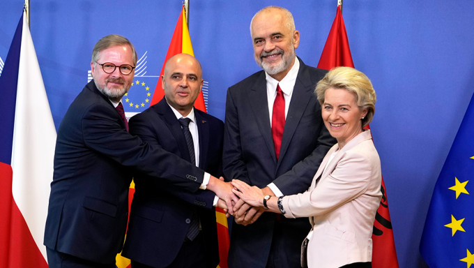 歐盟與阿爾巴尼亞和北馬其頓開啟入盟談判。AP
