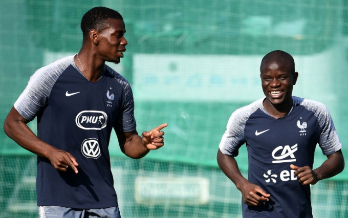 普巴（左）與簡迪在法國國家隊合作無間。Reuters資料圖片