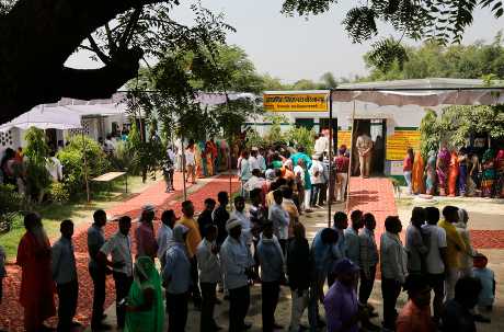 印度国会下议院选举经历了7个阶段投票。AP