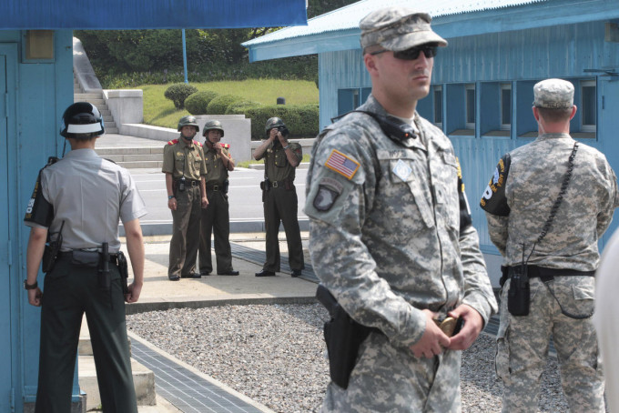 南韓表示美國軍隊將繼續駐守。AP圖片