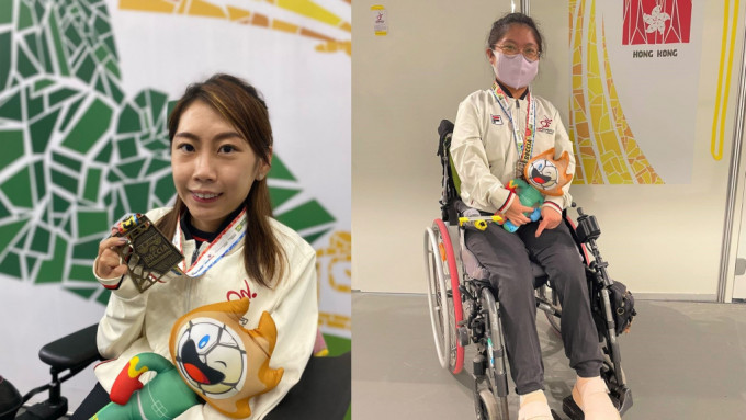 何宛淇(左)及張沅首次在世錦賽奪銅。 　香港傷殘人士體育協會圖片