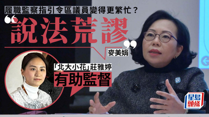 有意見質疑區議員因訂立指標而變得更繁忙，麥美娟直斥有關說法荒謬。