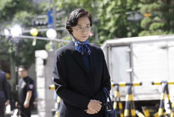 大韓航空已故前會長趙亮鎬妻子李明姬出庭。AP