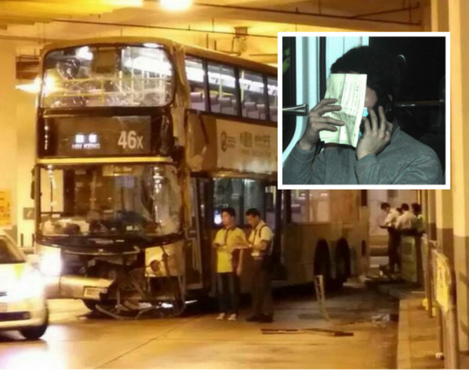 2014年一輛46X巴士亦曾發生意外，疑為同一車長。網圖/李子平攝