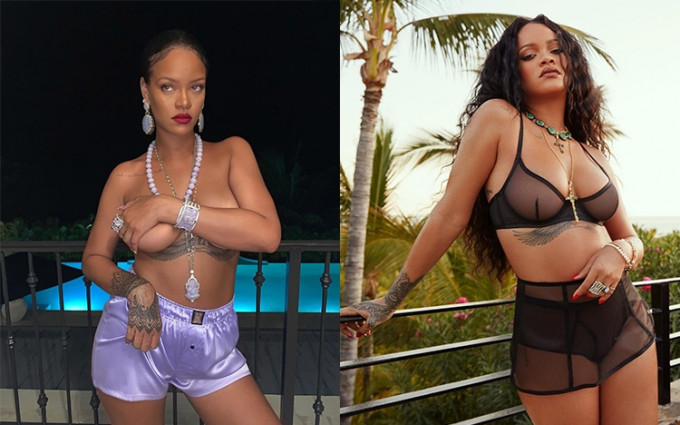 Rihanna戴象神颈链拍半裸照被印度教炮轰，不过Rihanna冇理。