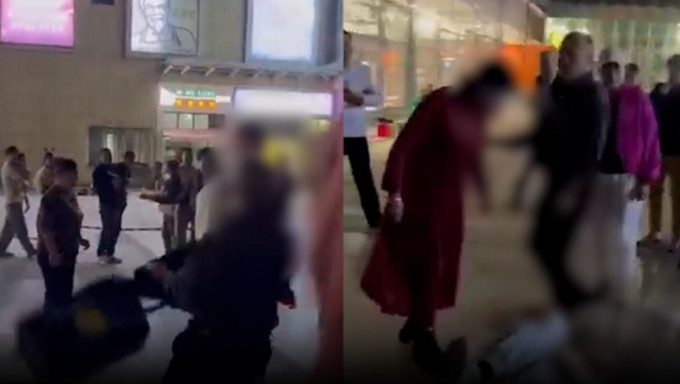 網傳影片，廣場舞大爺大媽毆打年輕人。