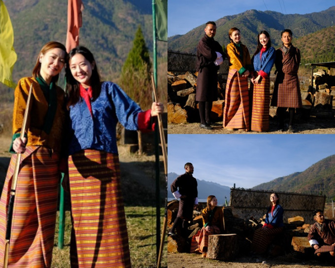 田蕊妮、唐诗咏开心游不丹，难得导游、司机肯玩埋一份。