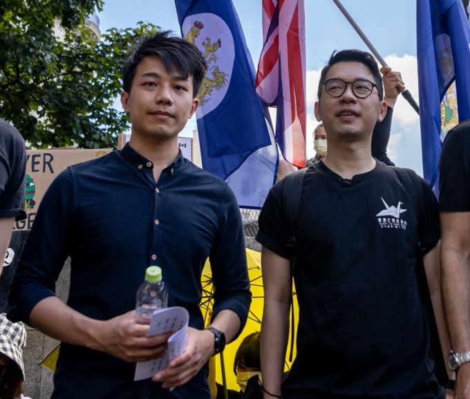 刘祖廸（左）与同样被通缉的罗冠聪（右）。facebook图片