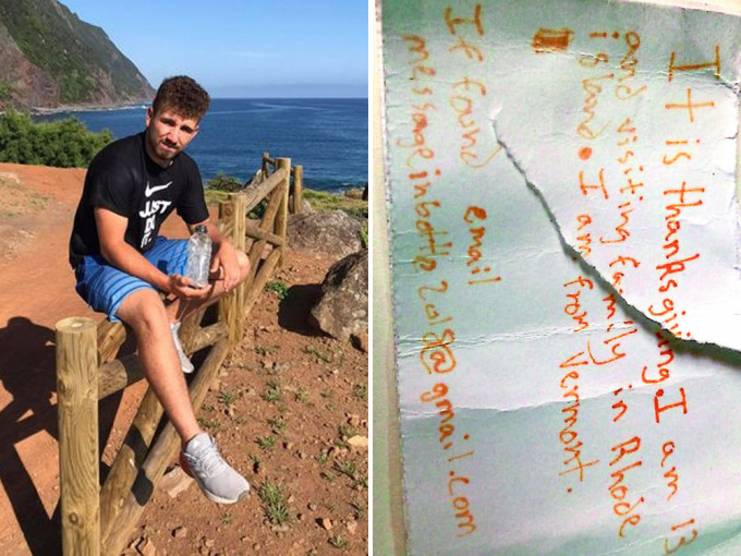 葡萄牙少年拾獲2018年「瓶中信」與數千公里外物主成好友。