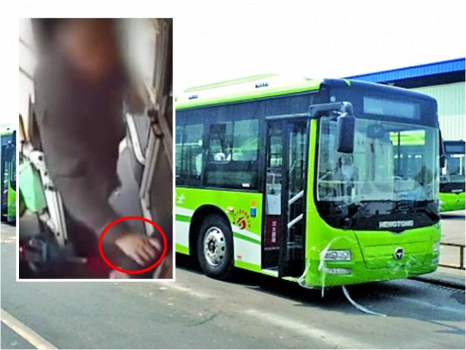 重庆一名男子因不满司机「飞站」，竟出手殴打司机。网图