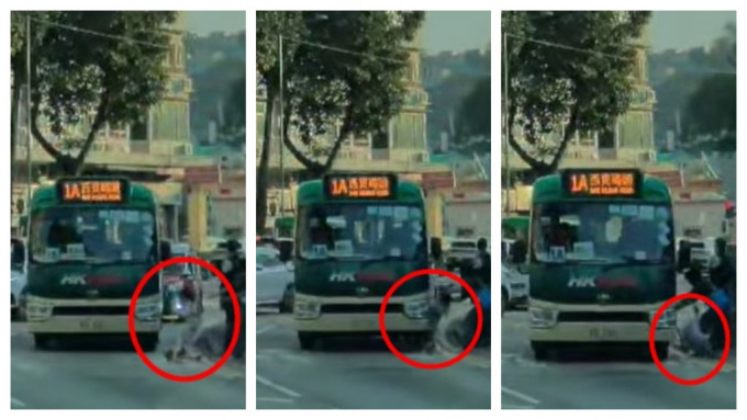 女童踩着滑板車滑出馬路。fb交通意外求片區影片截圖