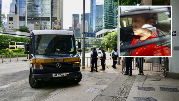 囚車今早將3名被告送抵高院，小圖為其中一名被告何健忠。