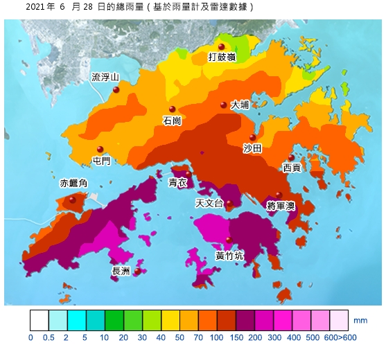 2021年6月28日总雨量图。
