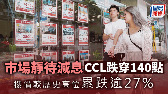 市场静待减息 二手续拉锯 CCL跌穿140点 楼价较历史高位累跌逾27%