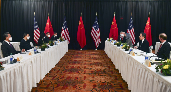 中美高層戰略對話首場會議已結束。AP圖片