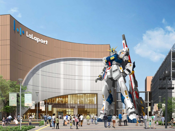 福冈「LaLaport福冈购物中心」装设1比1的nu高达。网图